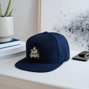 Josh's Pickles Logo Snapback Baseball Cap - navy
