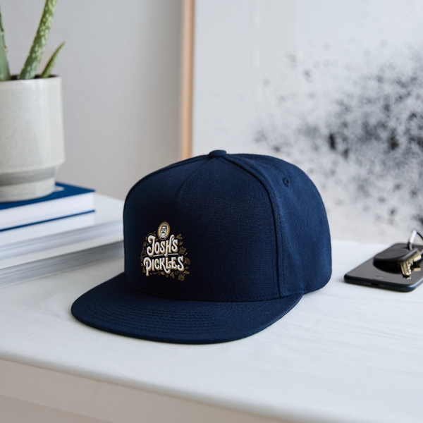 Josh's Pickles Logo Snapback Baseball Cap - navy