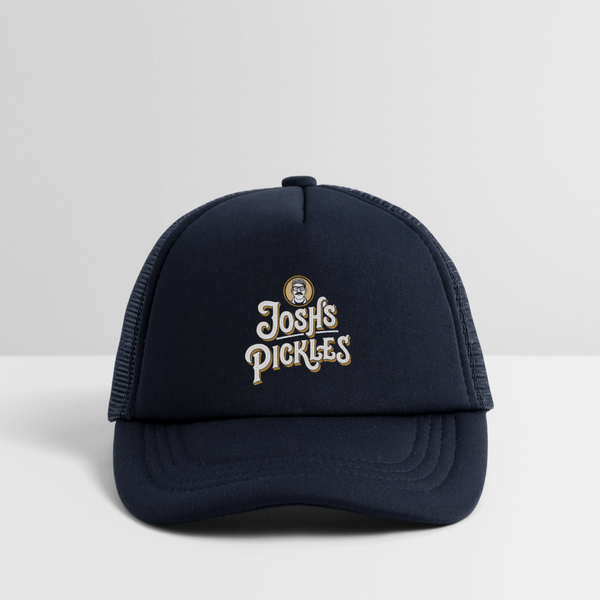 Josh's Pickles Logo Youth Trucker Hat - navy