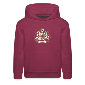 Josh's Pickles Logo Kids‘ Hoodie - burgundy