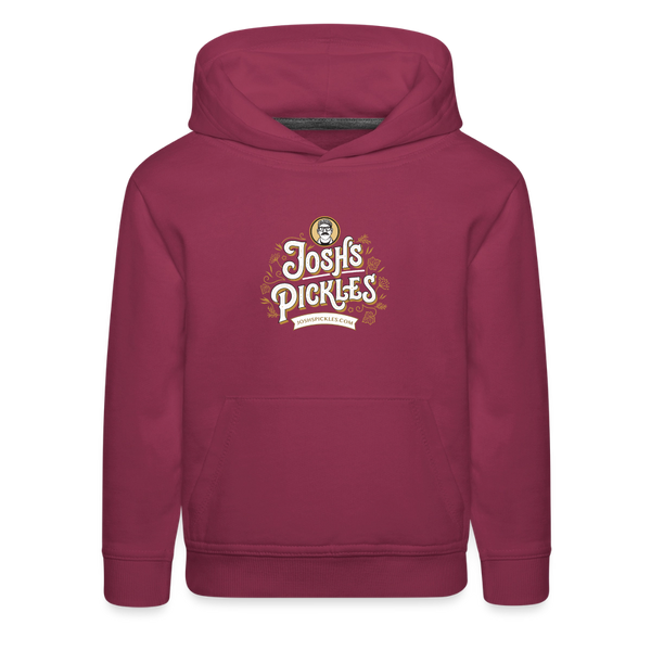 Josh's Pickles Logo Kids‘ Hoodie - burgundy