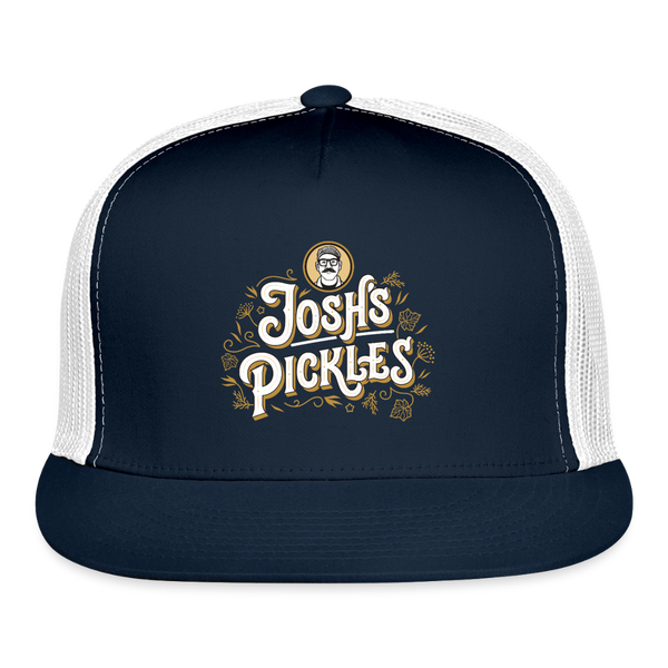 Josh's Pickles Logo Trucker Hat - navy/white