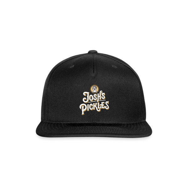 Josh's Pickles Logo Snapback Baseball Cap - black