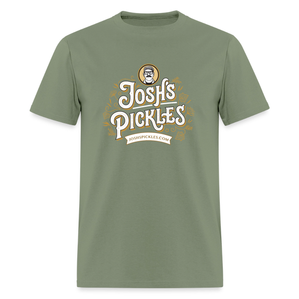 Josh's Pickles Logo 100% Cotton T-Shirt - military green