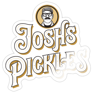 Josh's Pickles Logo Sticker - white glossy