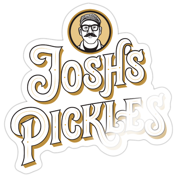 Josh's Pickles Logo Sticker - white glossy