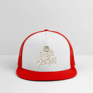 Josh's Pickles Logo Trucker Hat - white/red