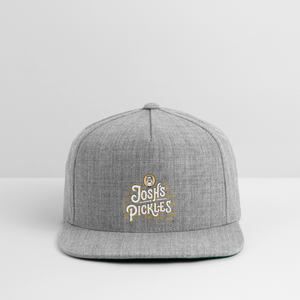 Josh's Pickles Logo Snapback Baseball Cap - heather gray