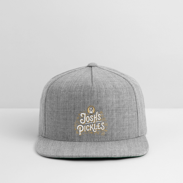 Josh's Pickles Logo Snapback Baseball Cap - heather gray