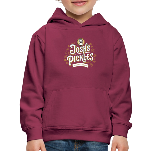 Josh's Pickles Logo Kids‘ Hoodie - burgundy