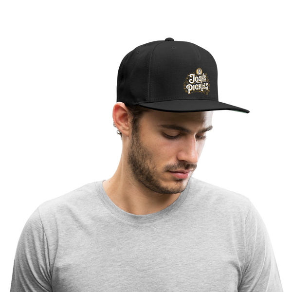Josh's Pickles Logo Snapback Baseball Cap - black