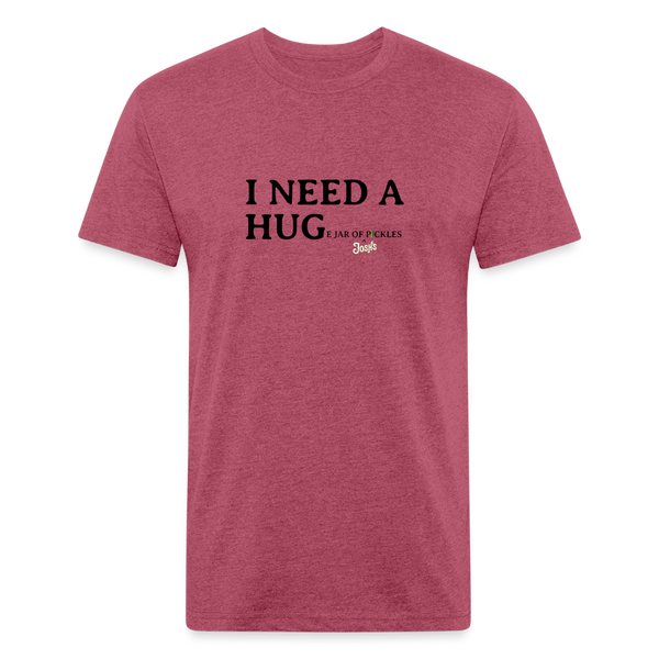 I NEED A HUGe Jar of Pickles Fitted Cotton-Poly T-Shirt - heather burgundy