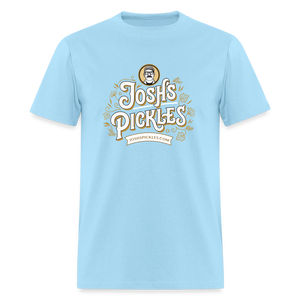Josh's Pickles Logo 100% Cotton T-Shirt - powder blue