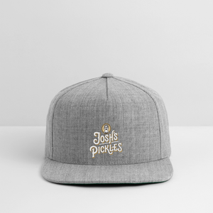 Josh's Pickles Logo Snapback Baseball Cap - heather gray