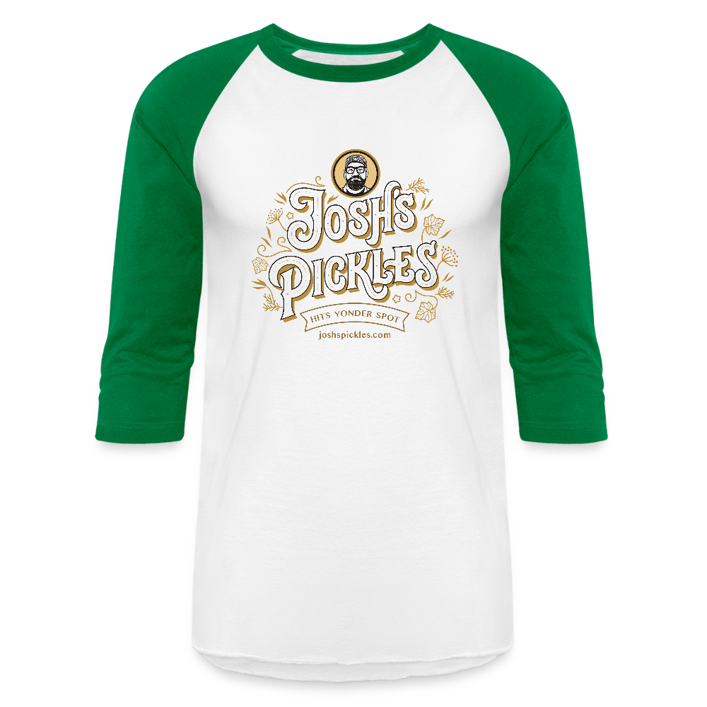 Baseball 3/4 length sleeve t-shirt - white/kelly green