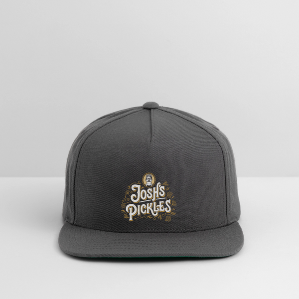 Josh's Pickles Logo Snapback Baseball Cap - dark grey