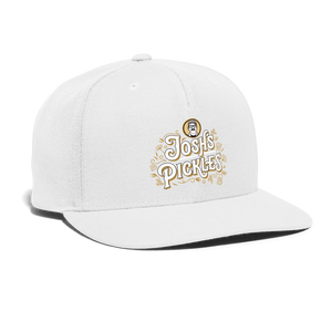 Josh's Pickles Logo Snapback Baseball Cap - white