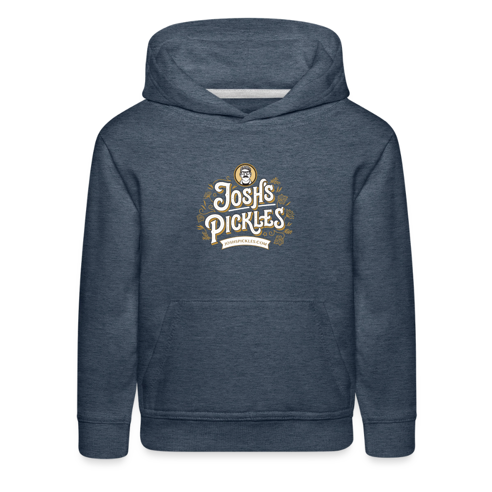 Josh's Pickles Logo Kids‘ Hoodie - heather denim