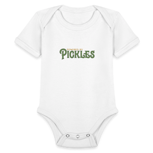 Powered by Pickles Baby Onesie - white