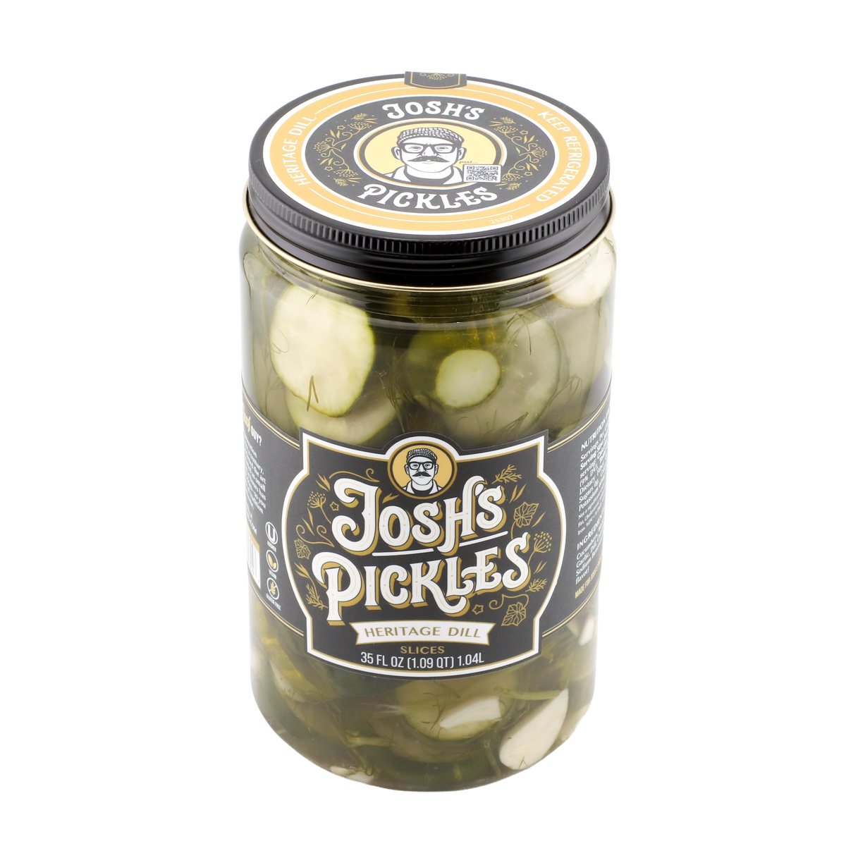 Heritage Dill Slices 35 fl oz jar, angled view