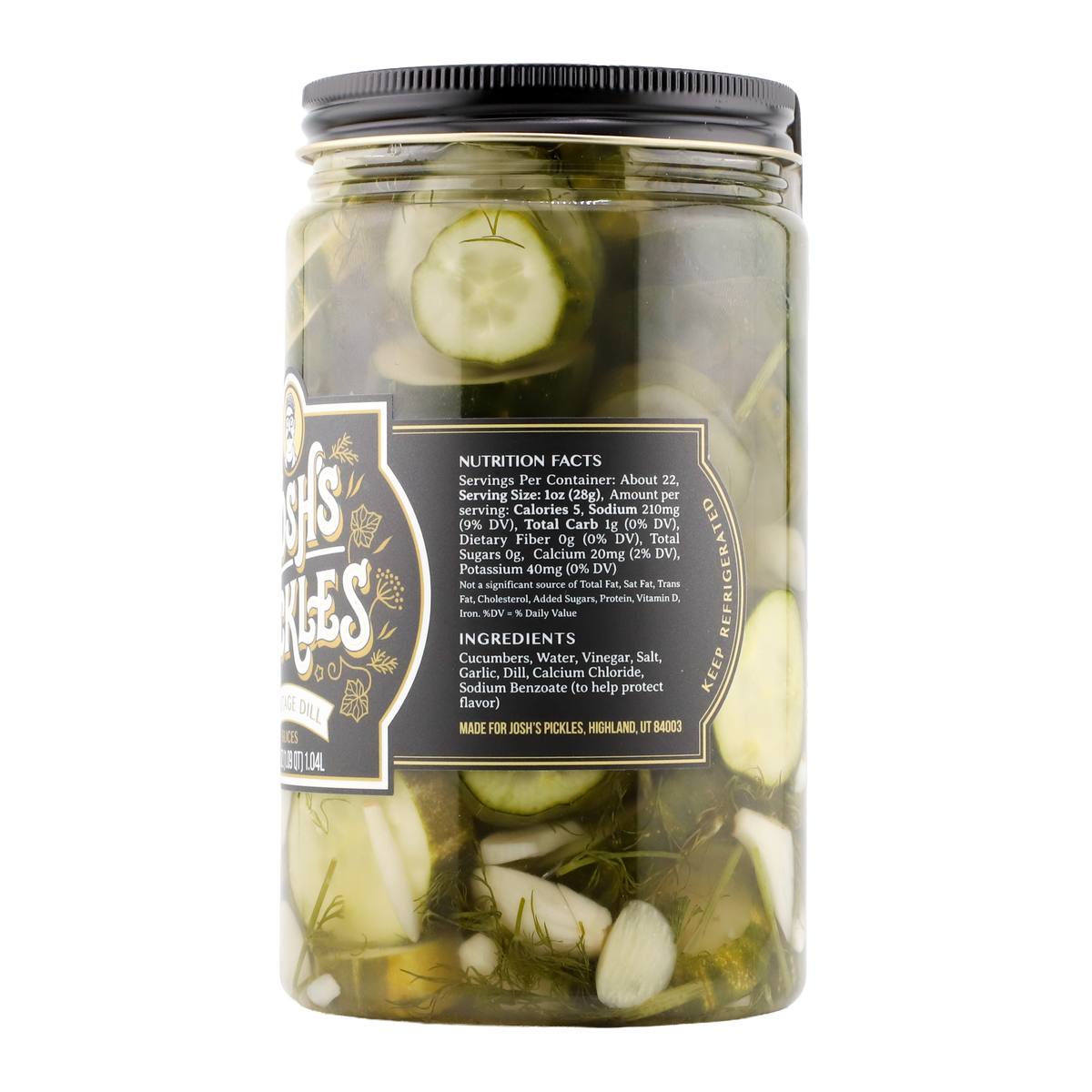 Heritage Dill Slices 35 fl oz jar nutrition label
