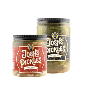 Two-jar Variety Starter Pack with Hot Dill Slices and Heritage Dill Wholes, closed