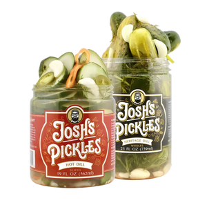 Two-jar Variety Starter Pack with Hot Dill Slices and Heritage Dill Wholes, open
