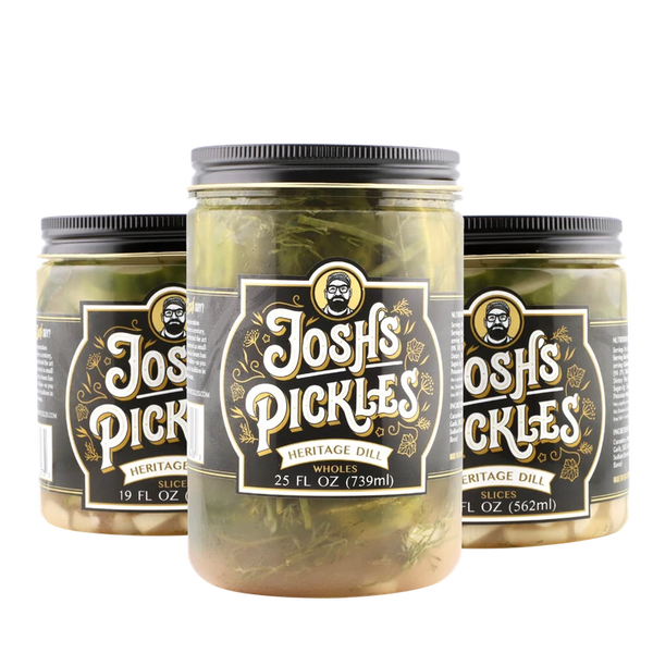 Three-jar Dill Starter Pack with Heritage Dill Slices and Wholes, closed
