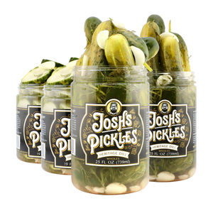 Four-jar Dill Starter Pack with Heritage Dill Slices and Wholes, open